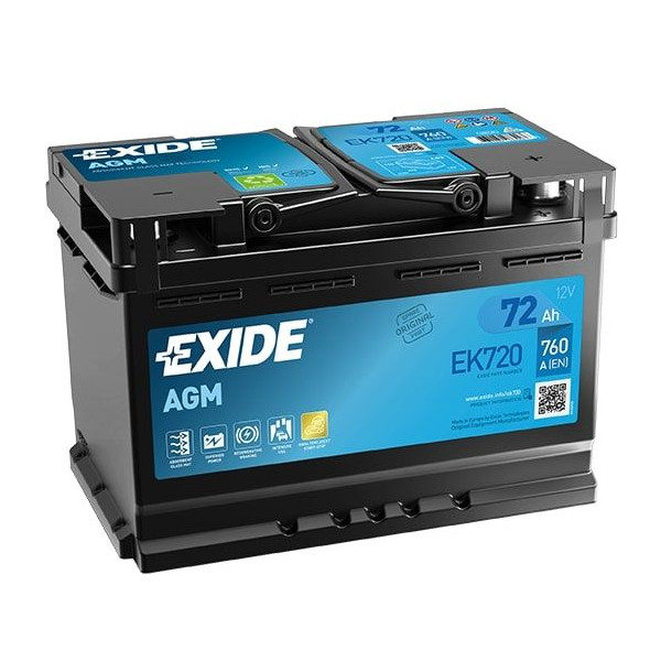 096AGM Exide AGM 72ah 760CCA - 3 YRS image