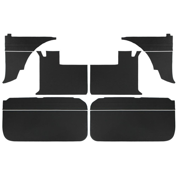 Trim Kit -MGB Roadster - 1965 to 1968 - Black / White Piping image