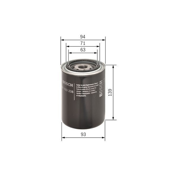 P3238 OIL FILTER image